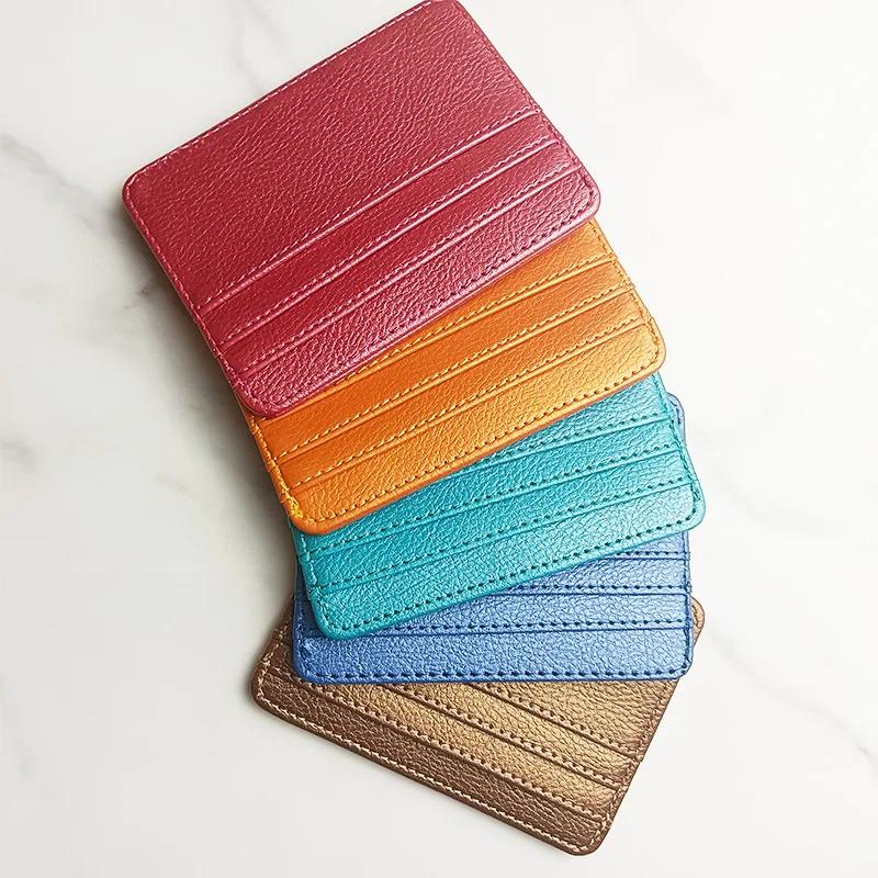 

Multi Slot Card Slim Wallet PU Leather Credit Card Holder Women Men Card Wallet Short Purse Leather Business Card Holder Case