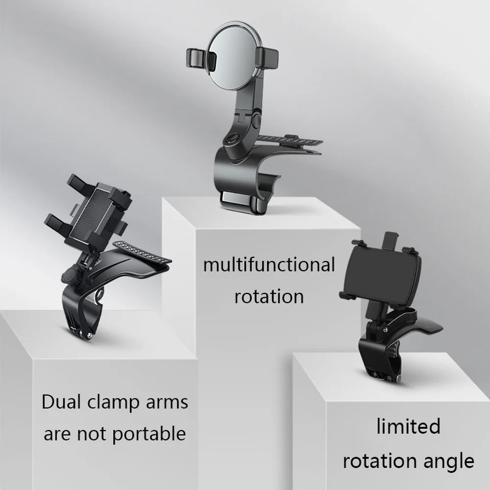 TULONG Car Phone Holder 1200°Center Console Rearview Mirror Multifunctional AR Navigation Holder for IPhone XiaomiSamsung Huawei