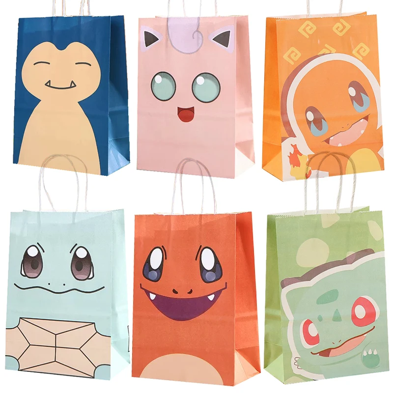 

Wholesale Cartoon Animal Mini Small Kraft Paper Bag with Handles Festival Gift Bag High Quality Candy Shopping Bags 15x21x8cm
