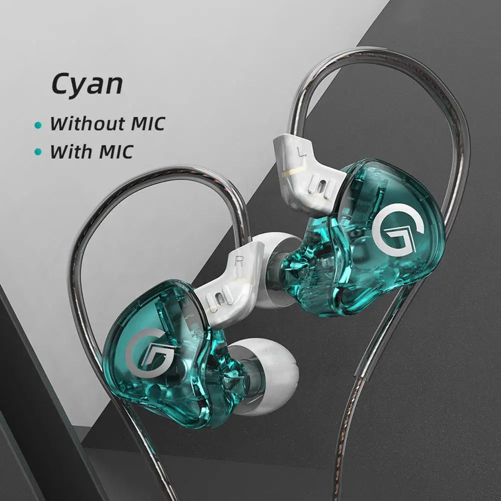 

GK G1 Wired Earphone Dynamic HIFI Noise Cancelling Earbuds (Cyan With Mic) Earphone Bluetooth Headphones Earbuds Earphones Earph