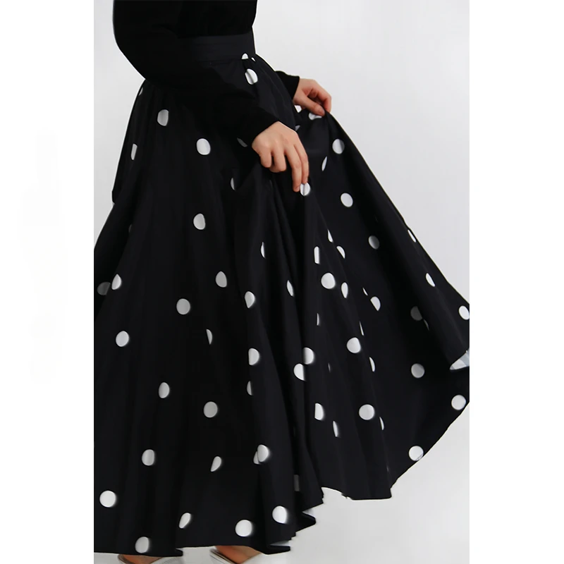 

Женская винтажная юбка в горошек, универсальная юбка средней длины с высокой талией, осень 2023