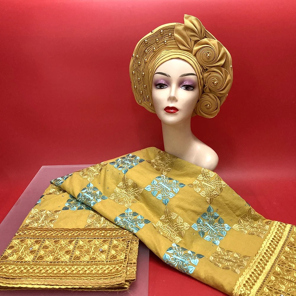 

5 ярдов швейцарская вуаль кружева + шарф 2022 Brode Swiss африканская вышивка 100% хлопчатобумажная ткань популярная для африканских женщин ткань