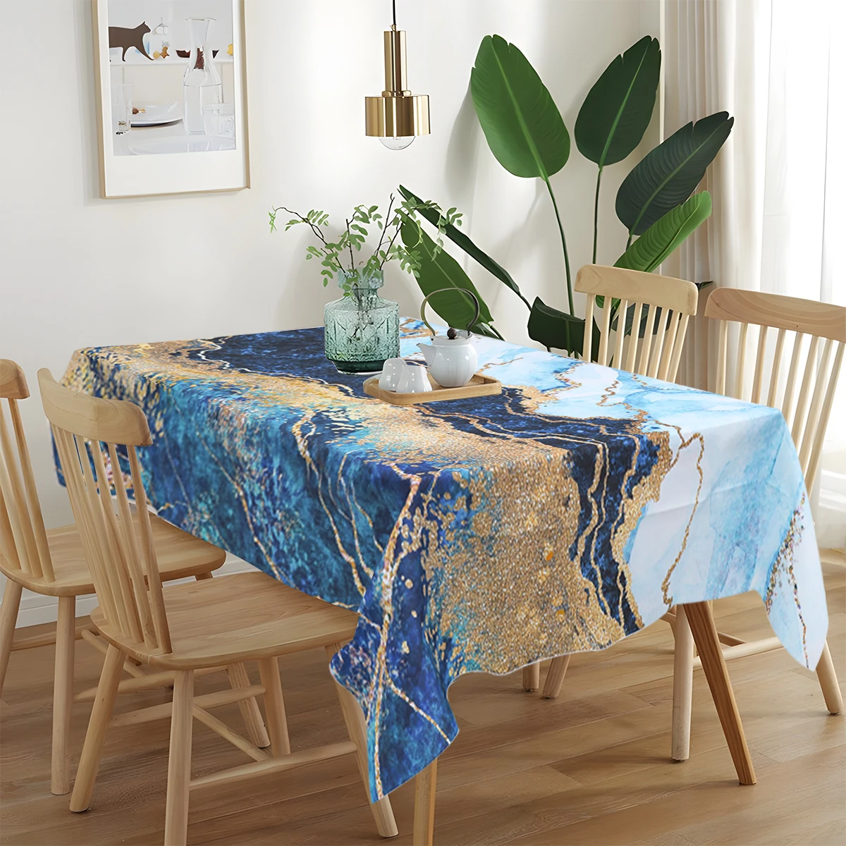 Мраморная Текстура Дорожка Для Стола Из Искусственной Кожи Золотой Черный