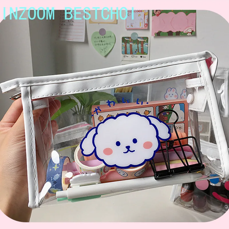 

Fashion Transparent Cosmetic Bag Women Waterproof Makeup Bags Travel Organizer Toiletry Kits Portable Makeup Bags Beautician