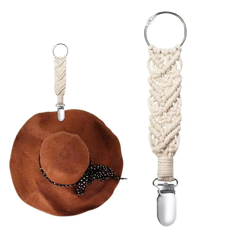 

Hat Clip For Travel On Bag Knitting Cotton Rope Braided Hat Holder Duckbill Hands Free Travel Accessory