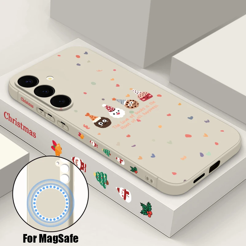 Рождественский новогодний чехол с магнитным ремешком для Samsung Galaxy S23 S24 S22 Ultra Plus S21