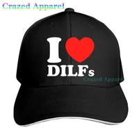 i love dilfs sandwich hat funny jokes denim hat for women men outdoor running sports trucker dad hat adjustable baseball cap
