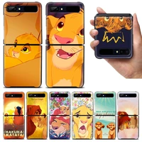 disney the lion king shockproof cover for samsung galaxy z flip 3 5g hard black phone case segmented protect coque capa