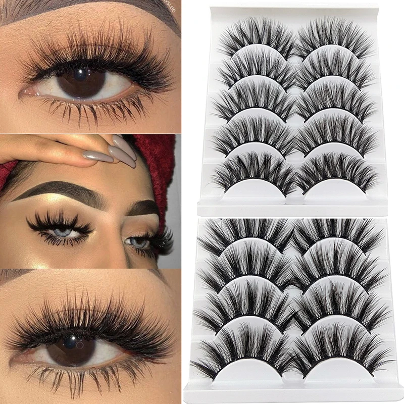 

5 Pairs Natural Air False Eyelashes Cos Fairy Japanese Eyelashes Handmade Transparent Terrier Thick Curling Eyelash Makeup Tools