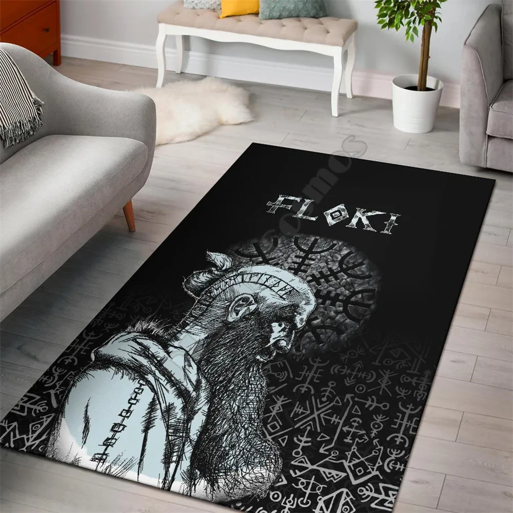 

Viking Style Area Rug Floki 3D All Over Printed Rugs Mat Rugs Anti-slip Large Rug Carpet Home Decoration