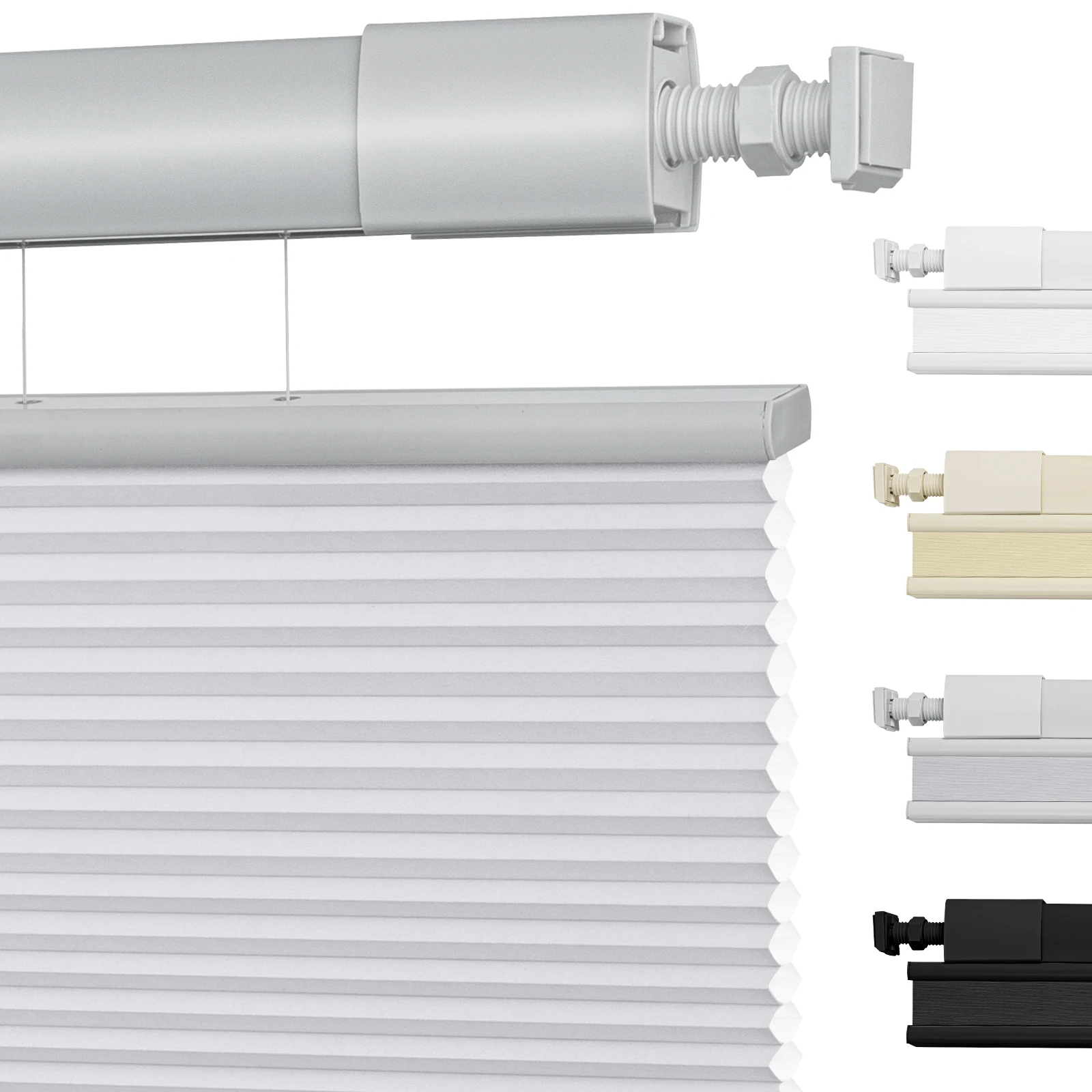Moonice No Drill Top Down Bottom Up Cellular Pleated Shades Cordless for Windows Light Filtering Home Honeycomb Blinds