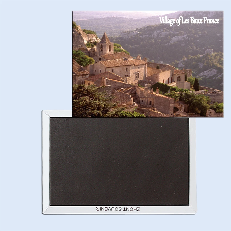 

Village of Les Baux, France, Magnetic Refrigerator Affixed With Tourist Souvenirs Home Accessories 24906
