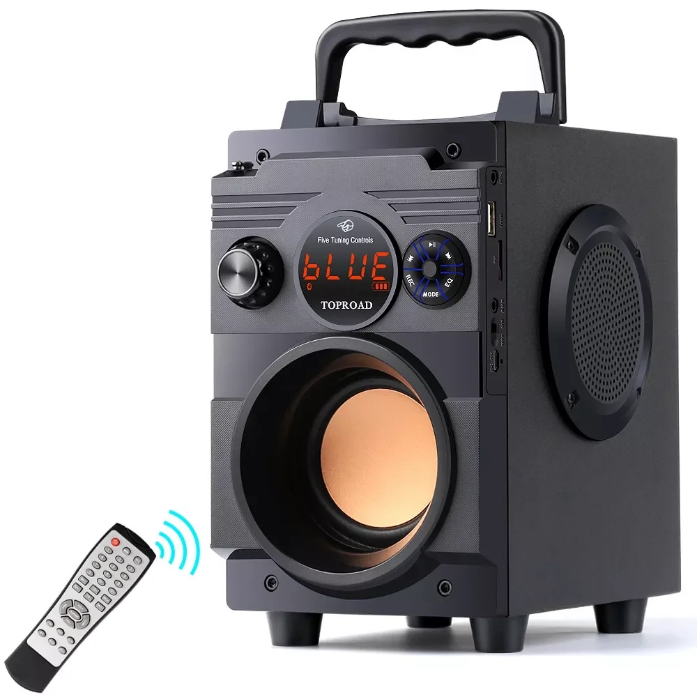 

Bluetooth-Колонка TOPROAD портативная с сабвуфером, 20 Вт, FM-радио, AUX