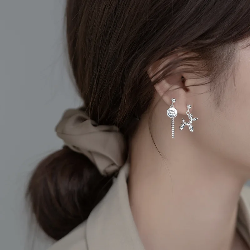 Серьги из настоящего стерлингового серебра 925 пробы асимметричные