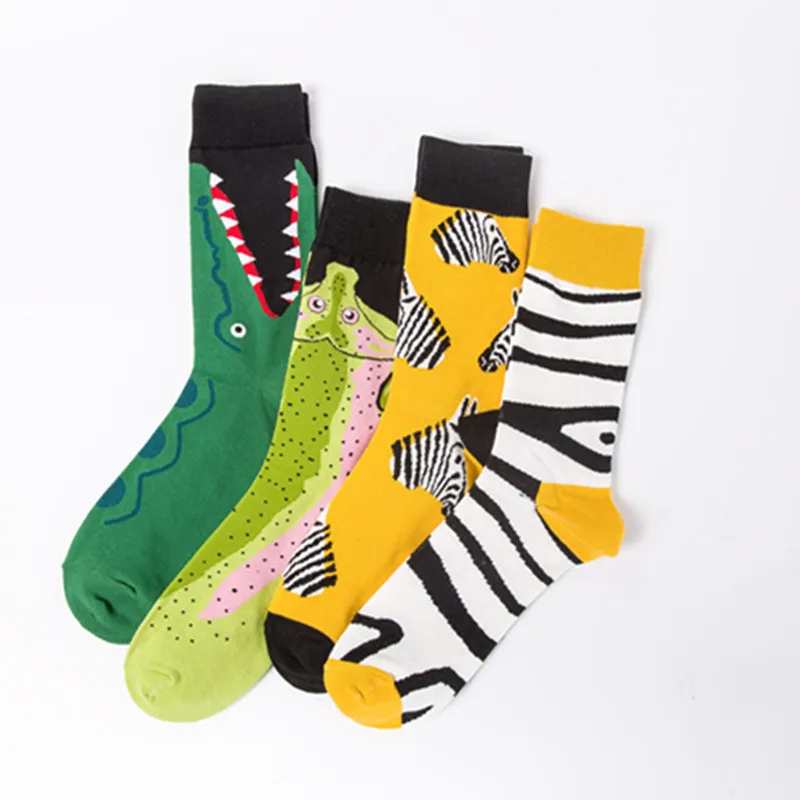 Funny Cotton Socks High Quality for Men and Women Teens Fashion Casual Novelty Colorful Animal Happy Patterned