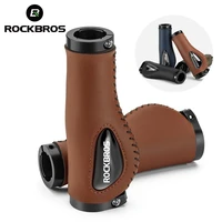 rockbros mountain bike grips non slip mtb grips two lock leather bicycle handlebar grips soft cycling handles with bar end plugs