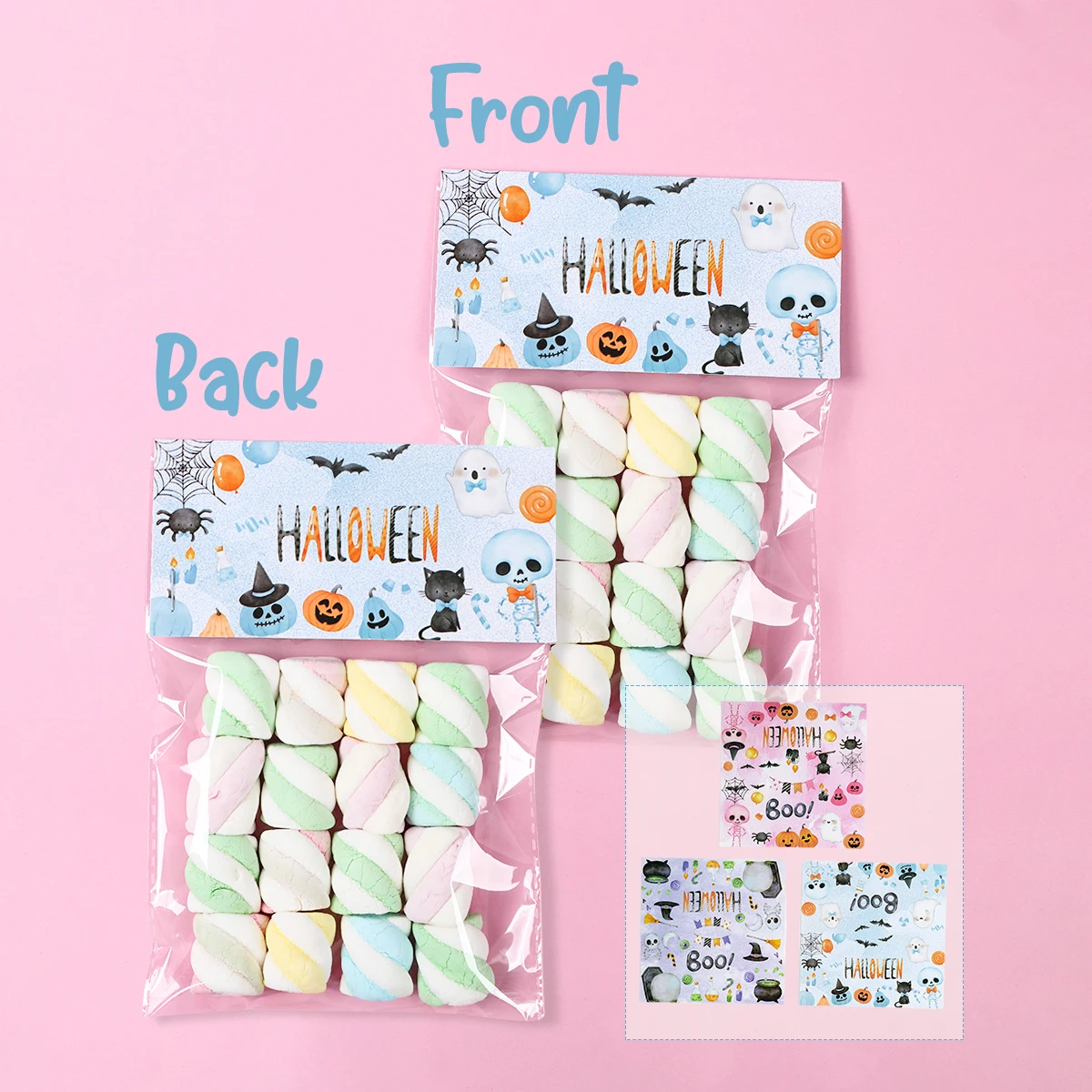 12 шт. пластиковые пакеты для конфет на Хэллоуин