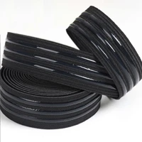 black 2510meters 1 5 4cm non slip elastic band wave silicone rubber webbing belt diy sport clothes wrist guard sew accessories