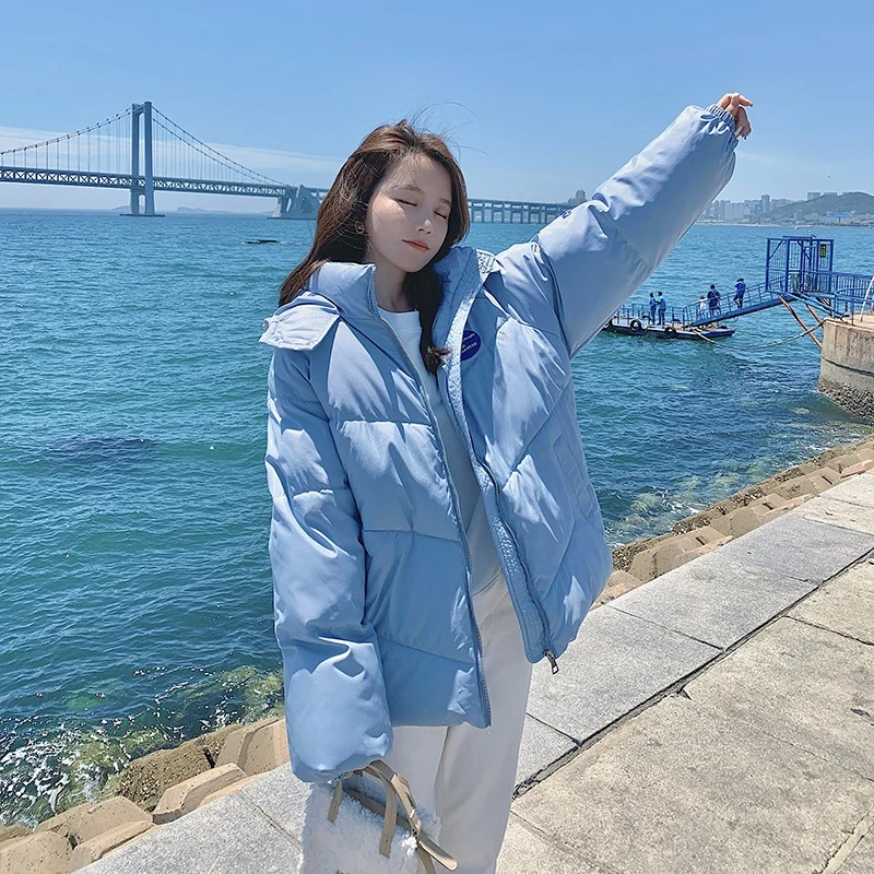 EHQAXIN New 2022 Women's Cotton Clothes Casual Korean Loose Hooded Cotton Clothes Bread Clothes Thickened Short Jacket Coats S-L