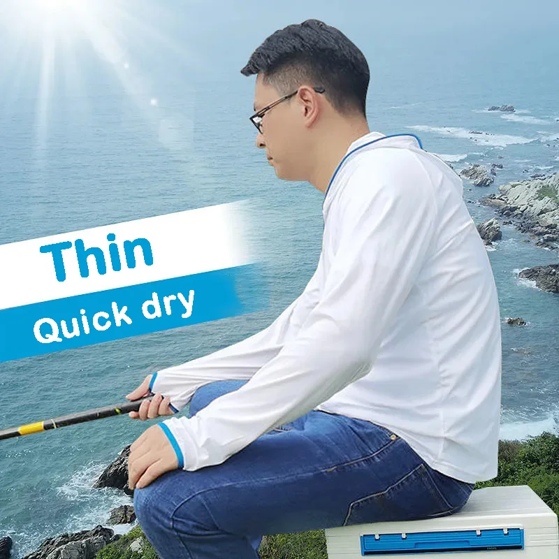 Fishing clothing sunscreen men's long-sleeved anti-mosquito breathable quick-drying ultra-thin ice silk clothes