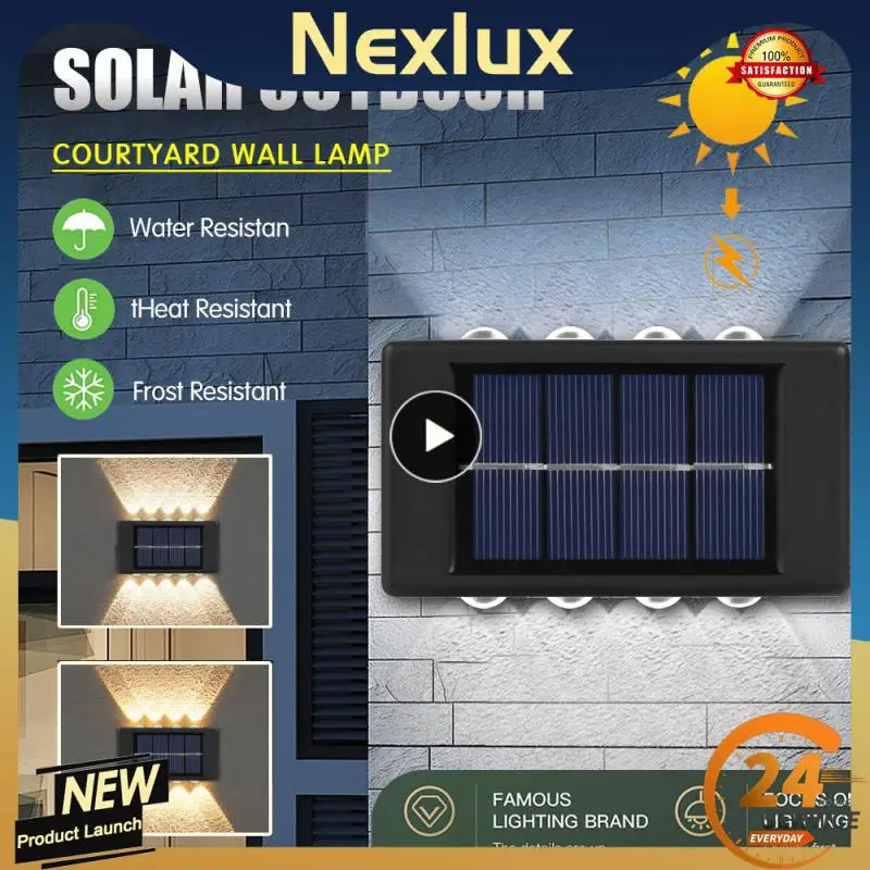

Luminous Lighting Illuminate Outdoor Waterproof Solar Lamps 8/10/12/16led Solor Led Light Wall Light Home Decoration