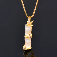 leeker fashion opal bamboo pendants and necklaces silver color chains female necklace jewelry for women 2022 new arrival 809 lk2
