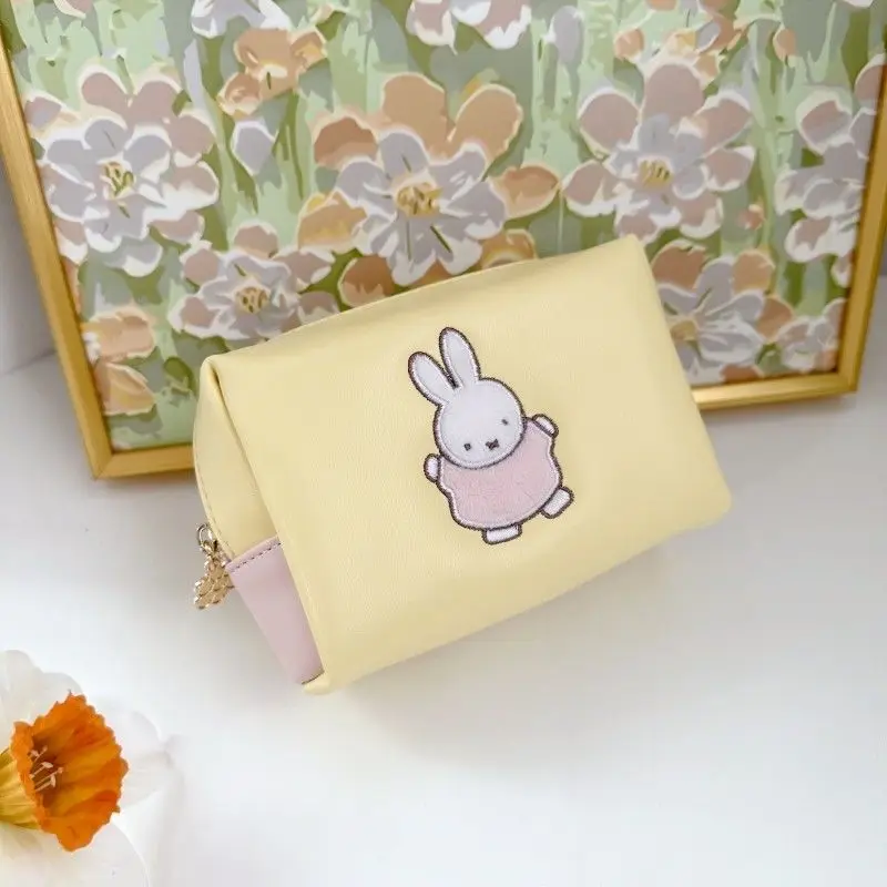 Kawaii Miffy Rabbit мультфильм вышитый квадратный трехмерный мешок для хранения макияжа