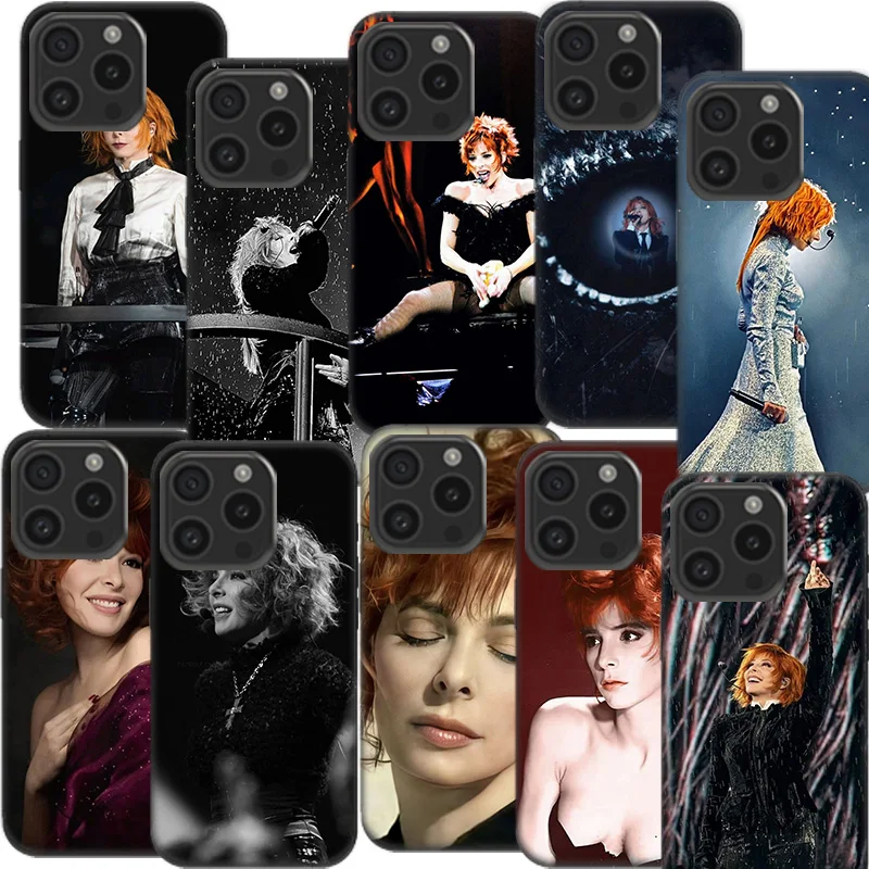 Фото Прозрачный чехол для телефона Mylene Farmer для Aplee iPhone 12 13 Mini 14+ 15 Plus 16 Pro Max 16E Cover 11 Pro X XS Max Coque Hard PC Cell №1