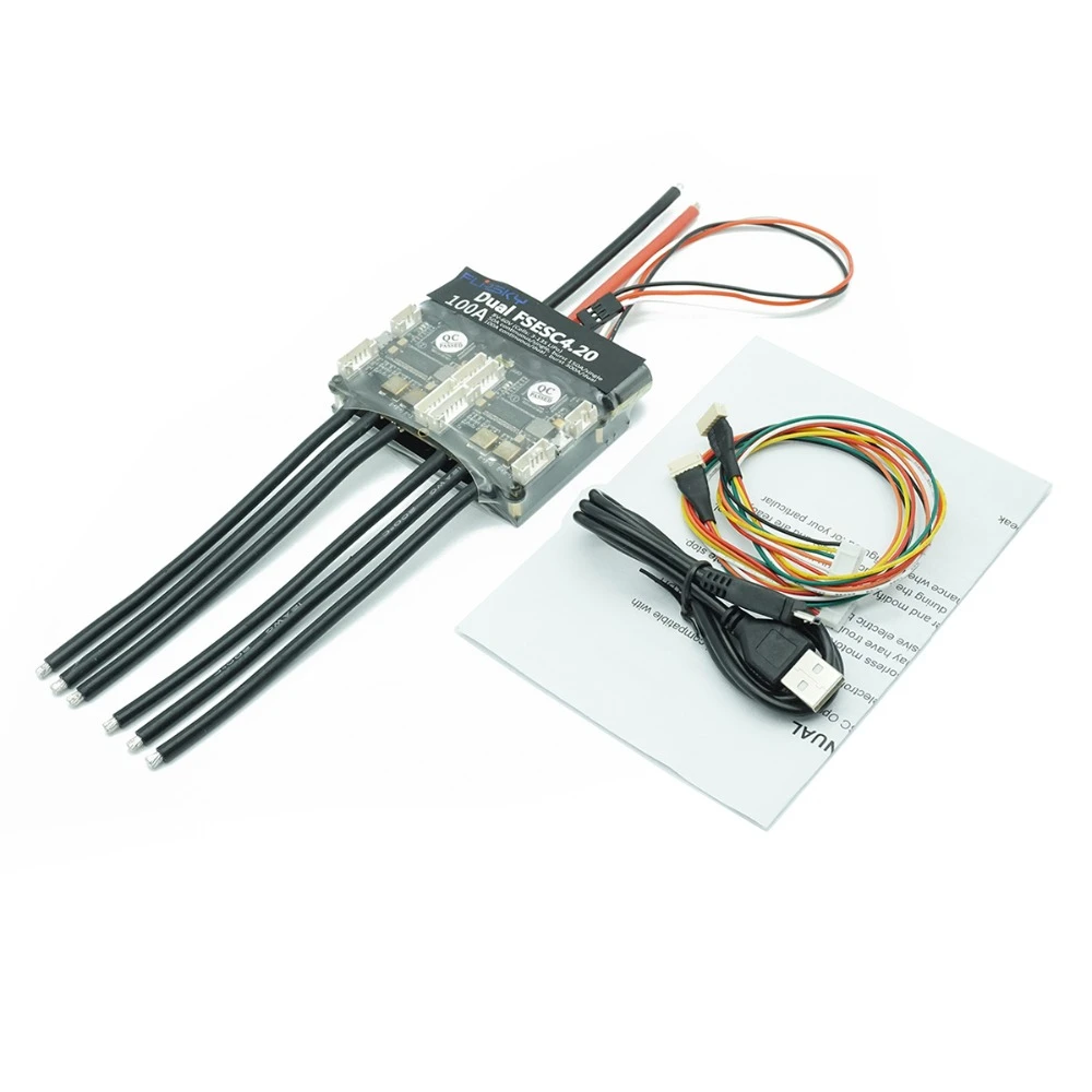 Фото Flipsky Dual Fsesc4.20 100a ESC Vesc4.20 Электронный регулятор скорости с анодированным алюминиевым радиатором для радиоуправляемых кораблей, лодок, электрофойлов и DIY-проектов. №1