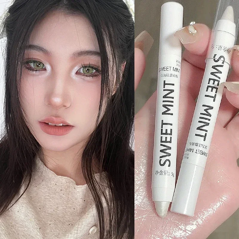 

Matte Glitter White Lying Silkworm Highlighter Pen Waterproof Pearlescent Shimmer Eyeshadow Eyeliner Pencil Face Makeup Cosmetic