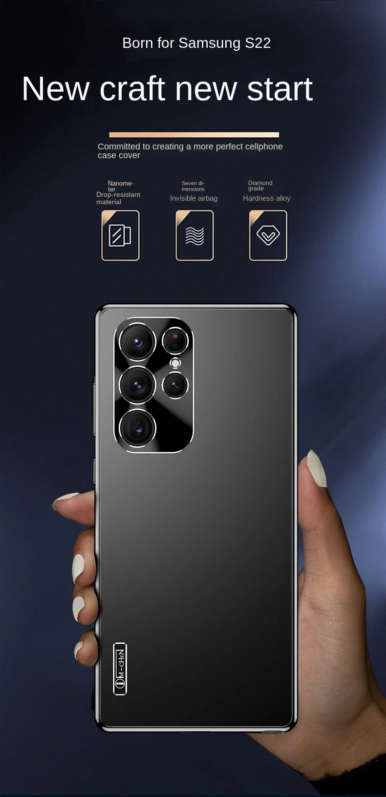 Case For Samsung S23 Plus S22Ultra S21 Metal Frame Drop-Resistant Phone Case  Protective Case with All-Inclusive