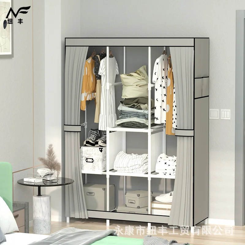 

Simple wardrobe, non-woven combination wardrobe, panoramic solid color cloth wardrobe, folding cloth wardrobe factory