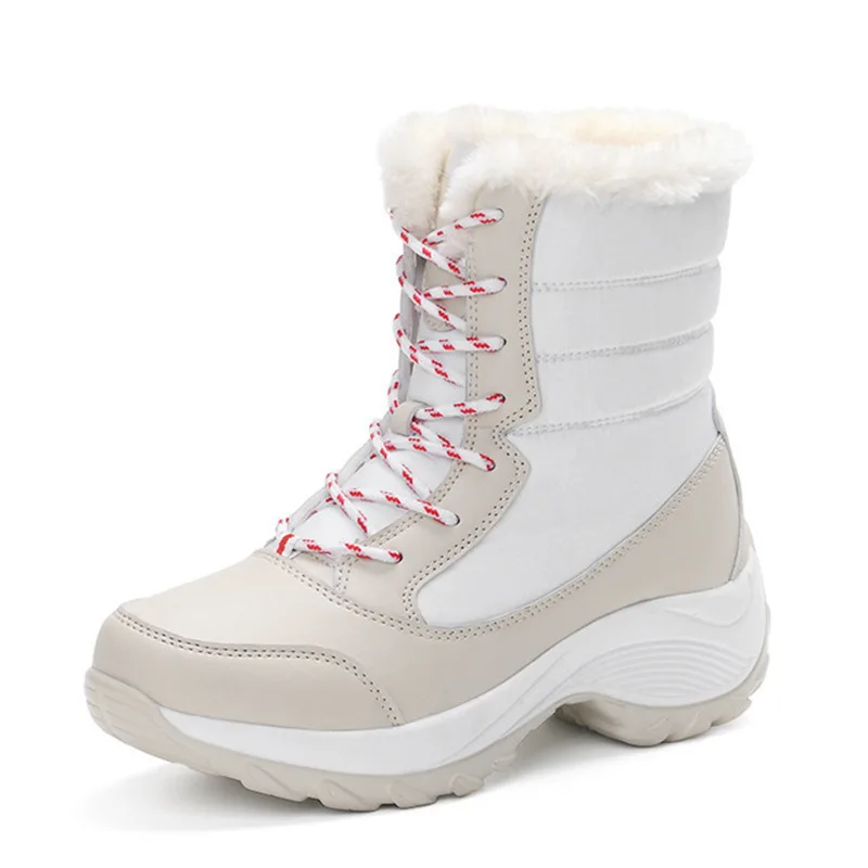Women's shoes Snow boots Women's high top lace up Women's fashion shoes Women's plush warm cotton boots Women's boots31-44