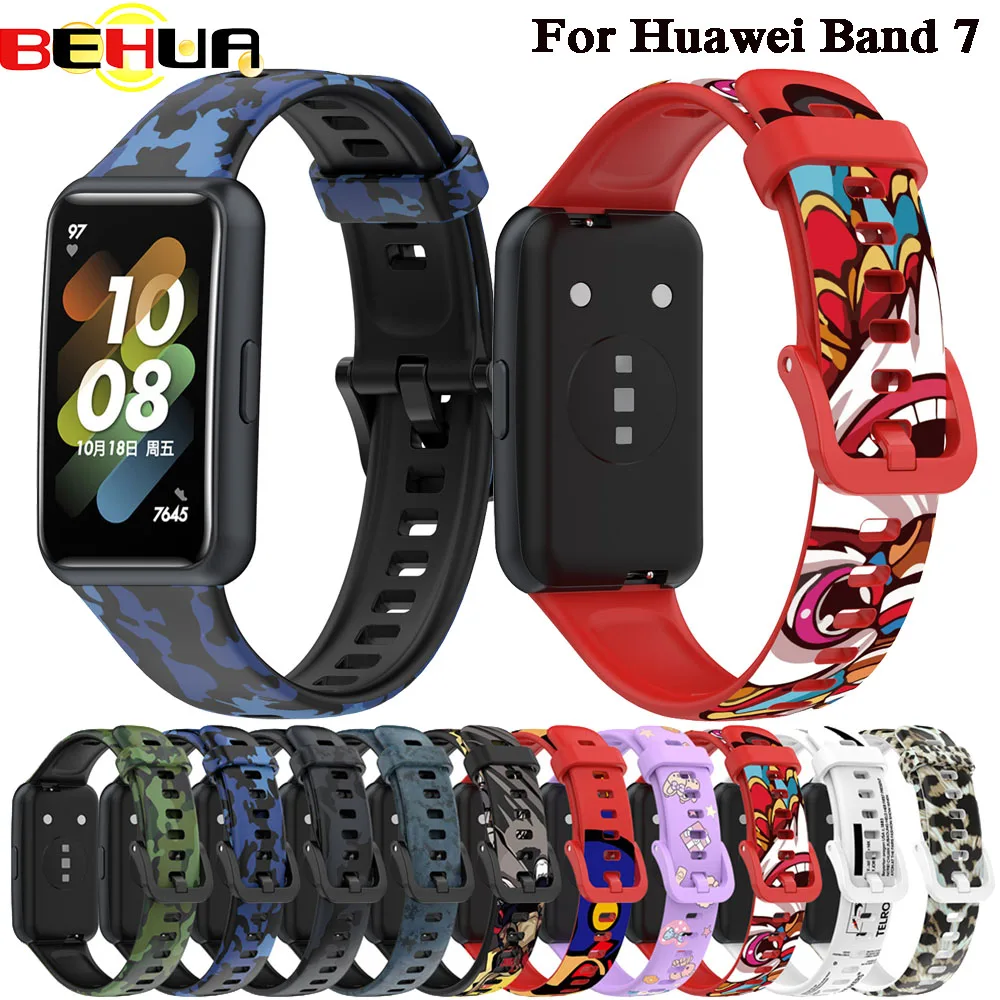 

Ремешок для часов BEHUA для Huawei Honor Band 7, сменный силиконовый ремешок для часов Huawei Band 7, Оригинальные ремни