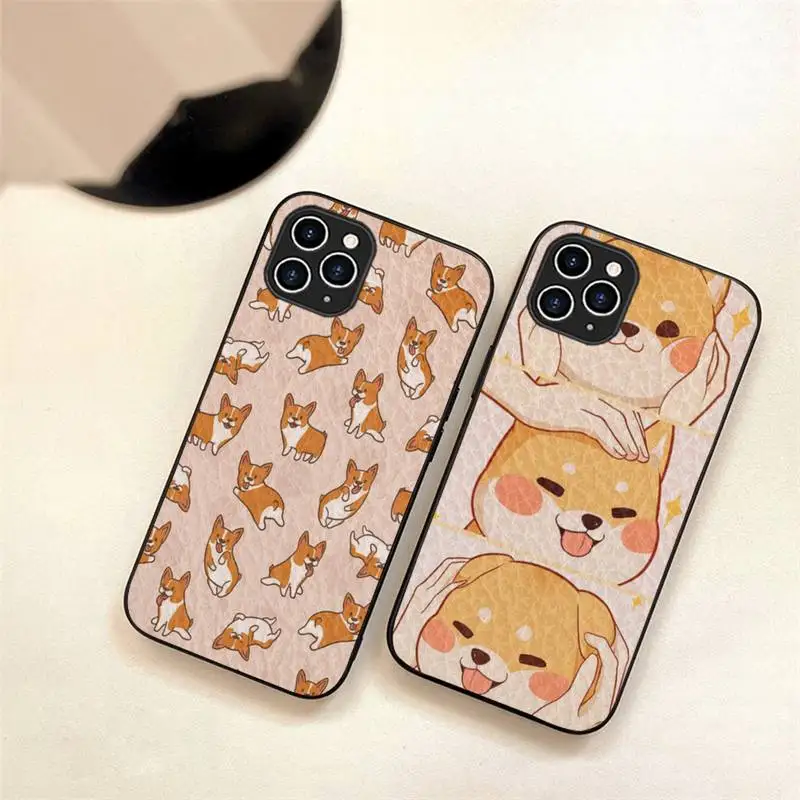 

Cute Animal Corgi Phone Case For Iphone 7 8 Plus X Xr Xs 11 12 13 Se2020 Mini 14 Pro Max TPU+Leather Fundas