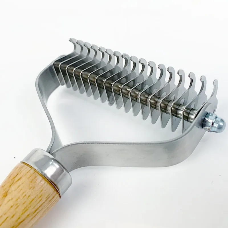 Расческа для собак с деревянной ручкой расческа из нержавеющей стали удаления