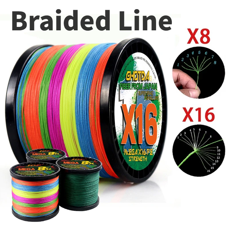 Суперпрочная плетеная полиэтиленовая рыболовная леска 18-16/8 анг. Фунт. 0 14 нитей 80