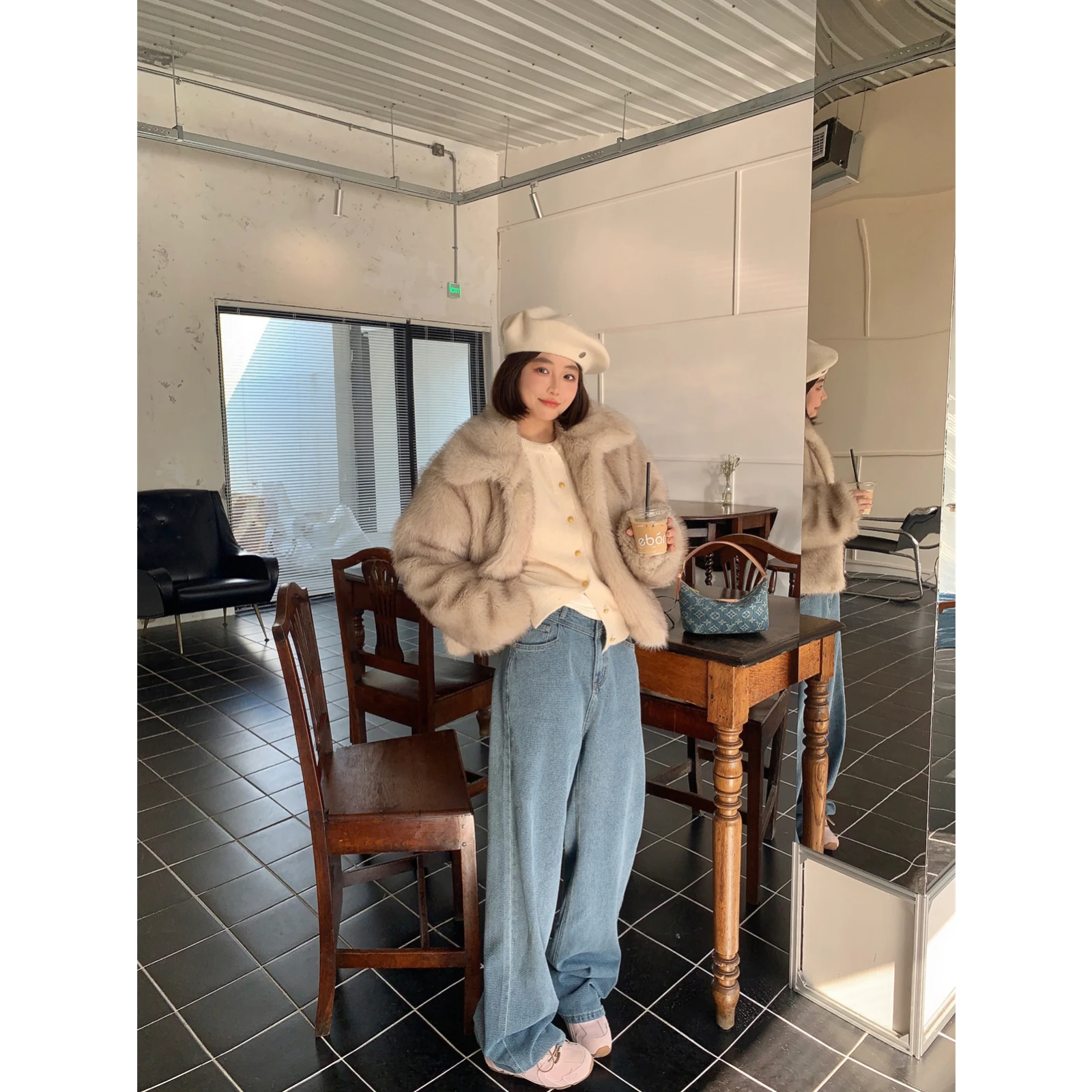 Чашка ледяной Американский [Корейская женская атмосфера ~ свободный отворот