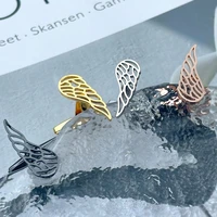 fashion design angel wings cufflink for men stylish stainless steel gold wing hollow cuff cufflinks shirt mens jewelry gift