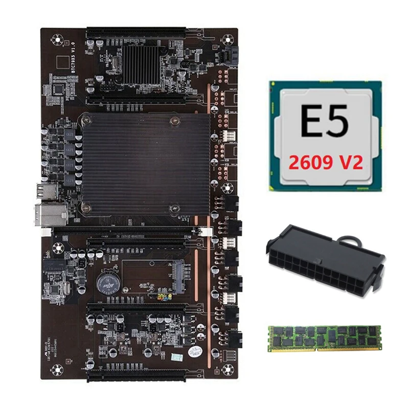 Семейная материнская плата для майнинга BTC с ЦП E5 2609 V2 + RECC 4G DDR3 ОЗУ 24-контактный