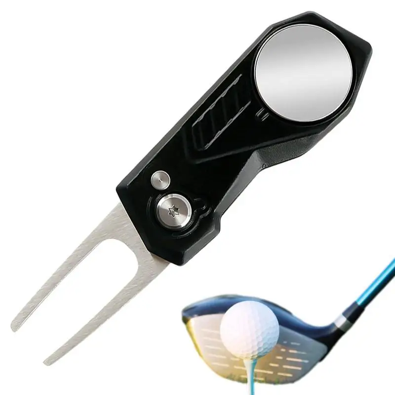 

Divot Repair Tool Foldable Metal Repair Fork With Magnet Slot Men Divot Tool With Ball Marker For Golf Course Golf Club Golf