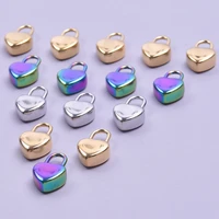 6pcslot love heart lock stainless steel charms lover necklace pendants accessories diy handcraft anniversary jewelry gifts bulk