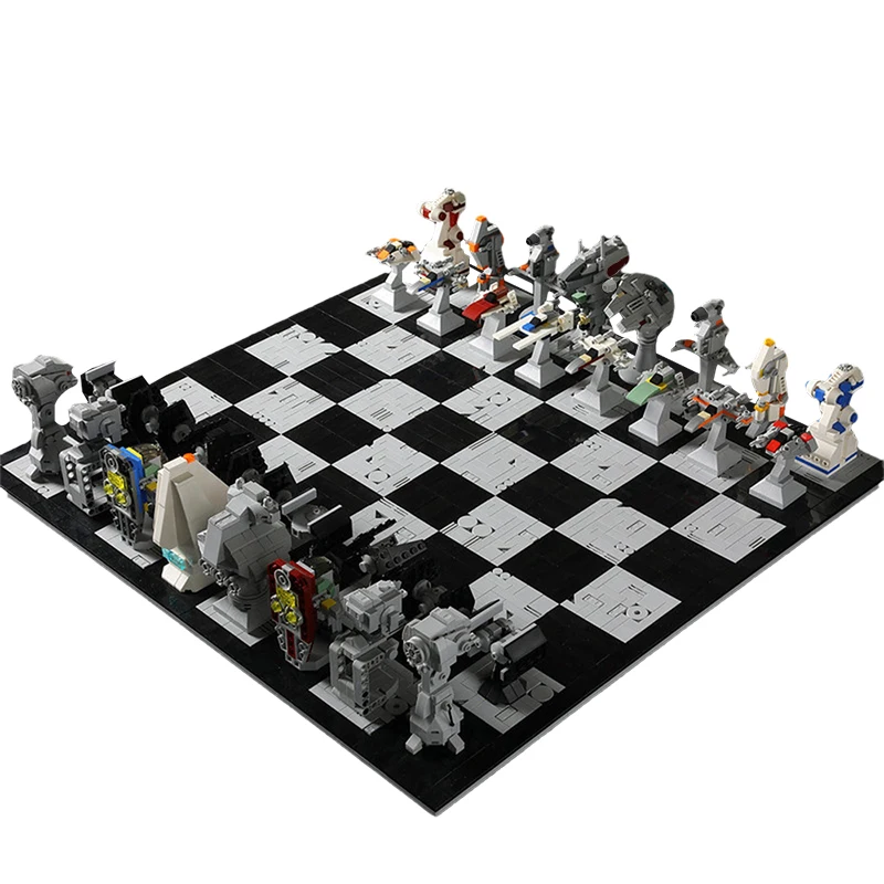 

MOC Game of Galaxies Republic Chess Space Wars Figure Robot Fighter Ship Board Model Building Block Educational Toys Kid Gifts