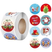 500 pcsroll 2022 new merry christmas christmas stickers elk santa label gift tape