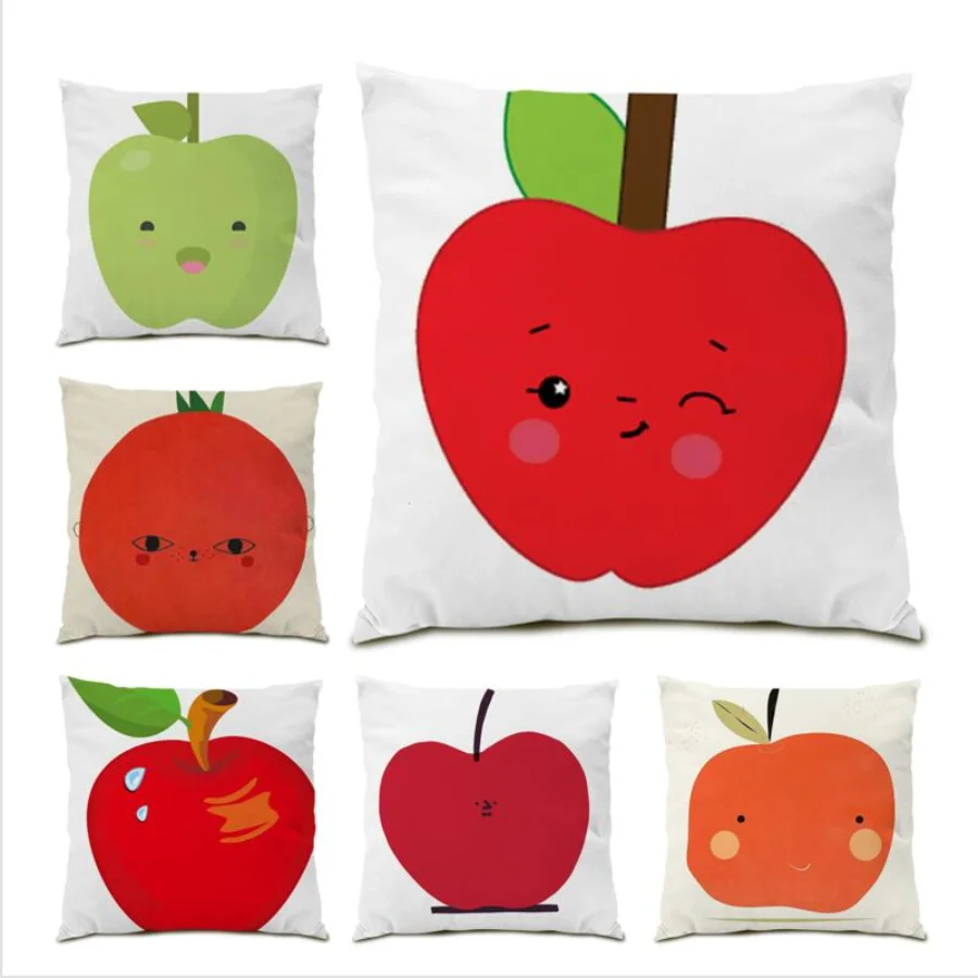 

Cushion Cover 45x45 Vegetable Throw Pillow Covers Print Living Room Decoration Sofa Gift Velvet Food Square Home Decor Bed E0548