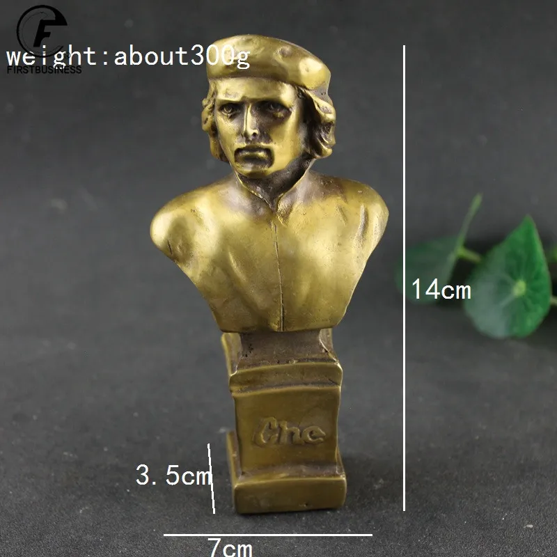 Античная латунная Статуэтка большой лидер Южной Америки Che Guevara Бюст Бронзовая