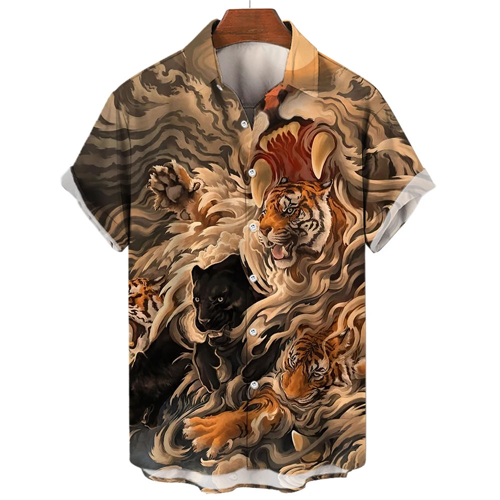 

Hawaiian Retro Men's Shirt 3d Print Lw Picture Casual Short-sleeved Tops Summer Lapel Trendy Men's Clothing Loose Large Size 6XL