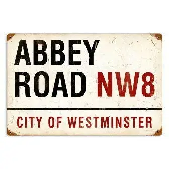 

Настенные уличные знаки Abbey Road, винтажный металлический Фотофон для домашнего декора, металлический плакат, Лидер продаж 2021
