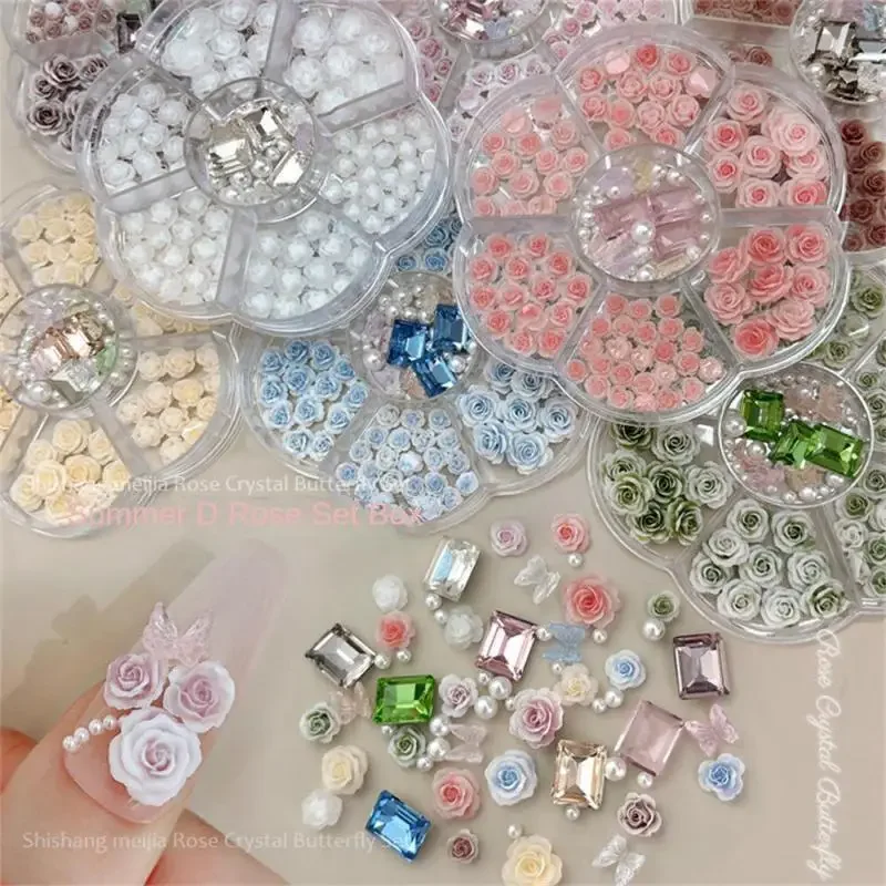 Аксессуары для дизайна ногтей Rose Camellia новинка 2024 набор бриллиантов с кристаллами