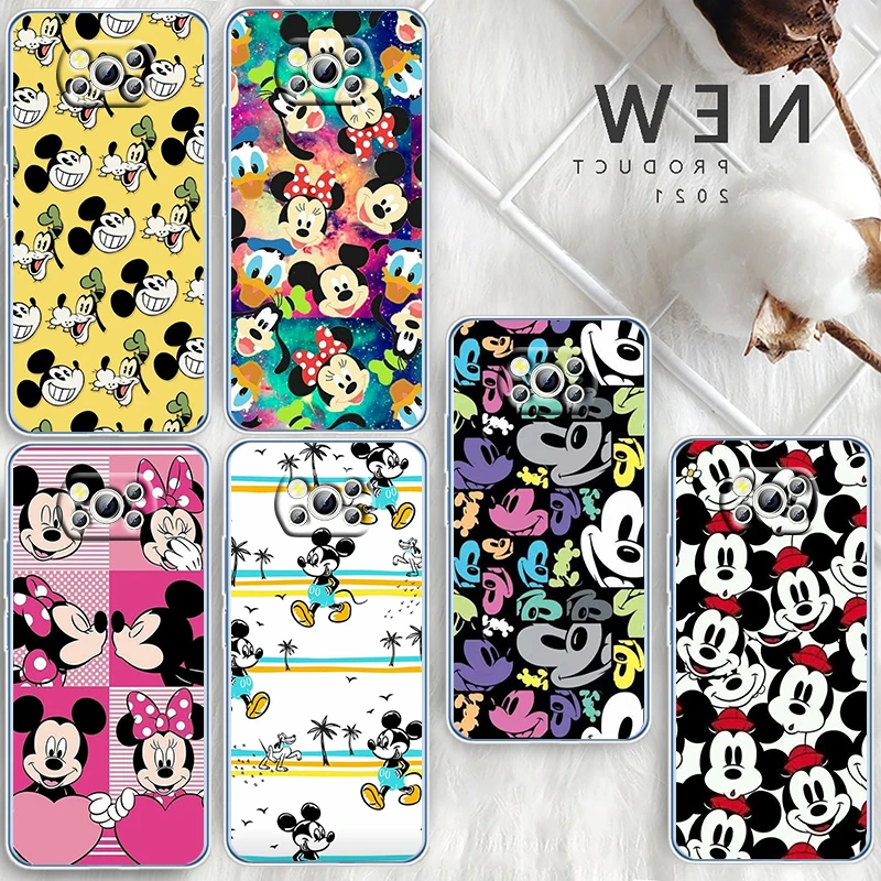 

Disney Fashion Mickey Minnie For Xiaomi Civi Mi Poco X4 X3 NFC F3 GT M4 M3 M2 X2 F2 Pro C3 4G 5G Transparent Soft TPU Phone Case